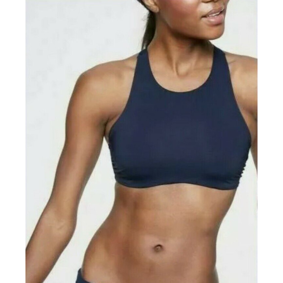 NWT Athleta 34 B/C Dress Blue Maldives Bra Cup Bikini Top Removable‎ Pads Bra - Picture 1 of 6